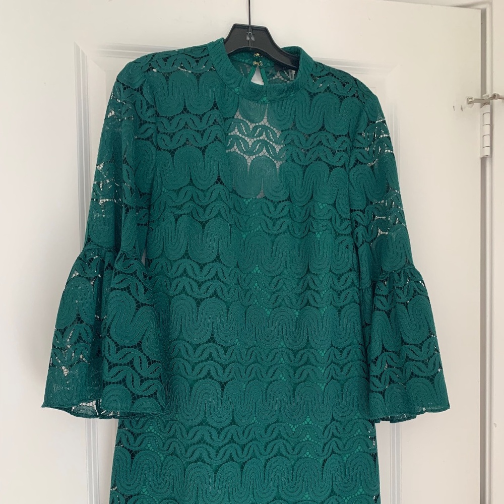 Trina Turk green lace dress, size 10